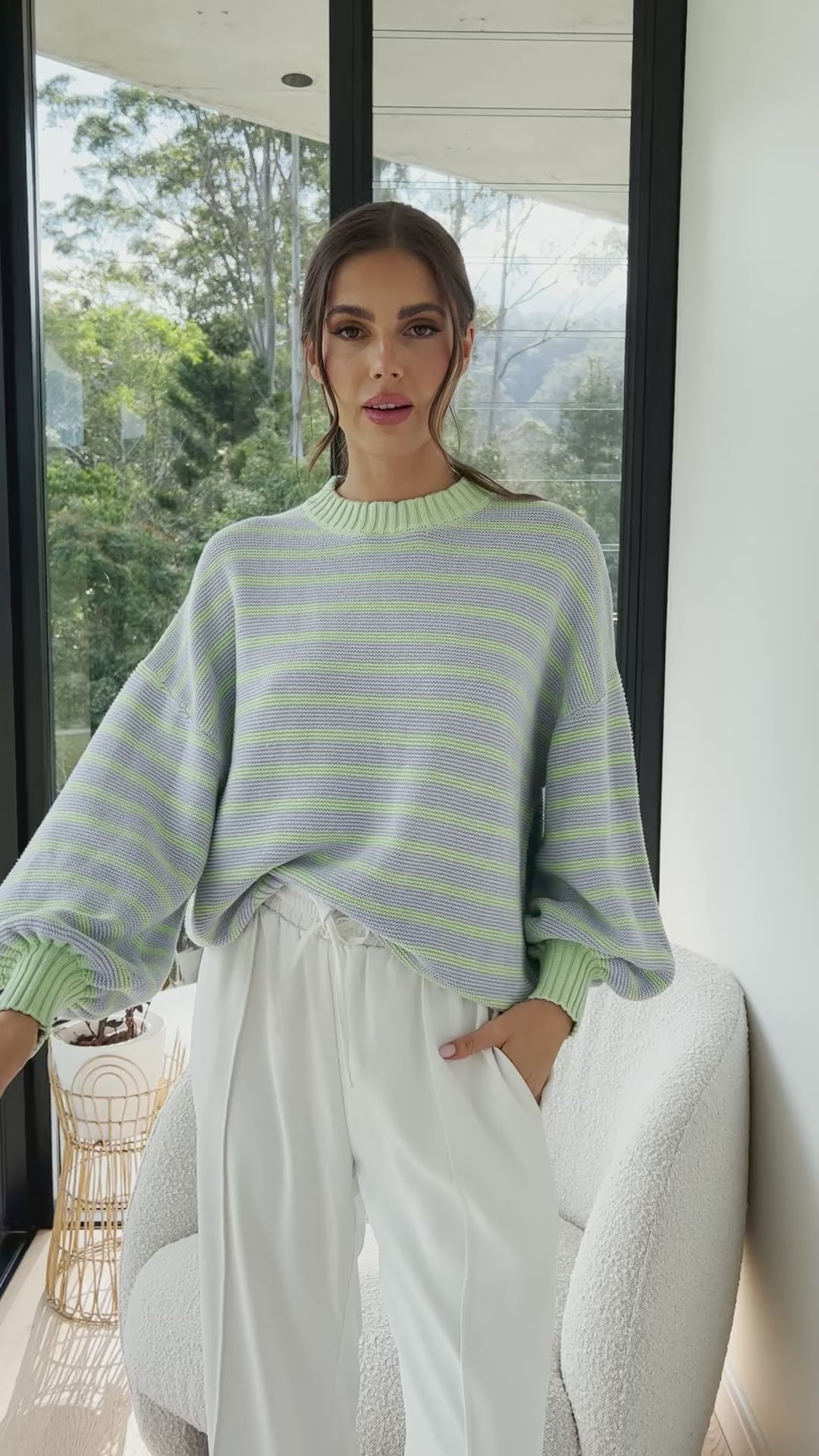 OLIVER Knit Jumper Mint Stripe