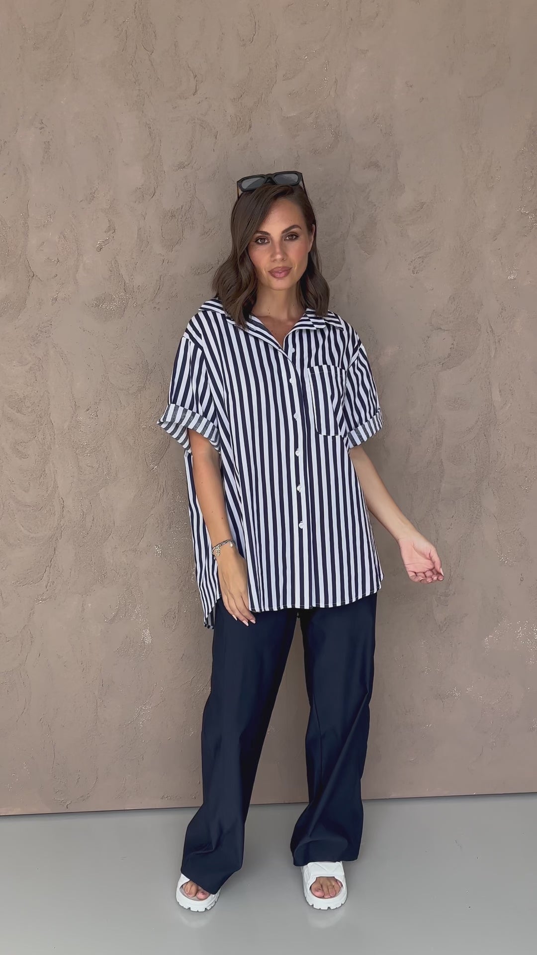 ROGUE Shirt Navy Wide Stripe