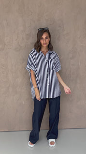 ROGUE Shirt Navy Wide Stripe