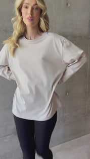 VANDAM Long Sleeve Top Stone