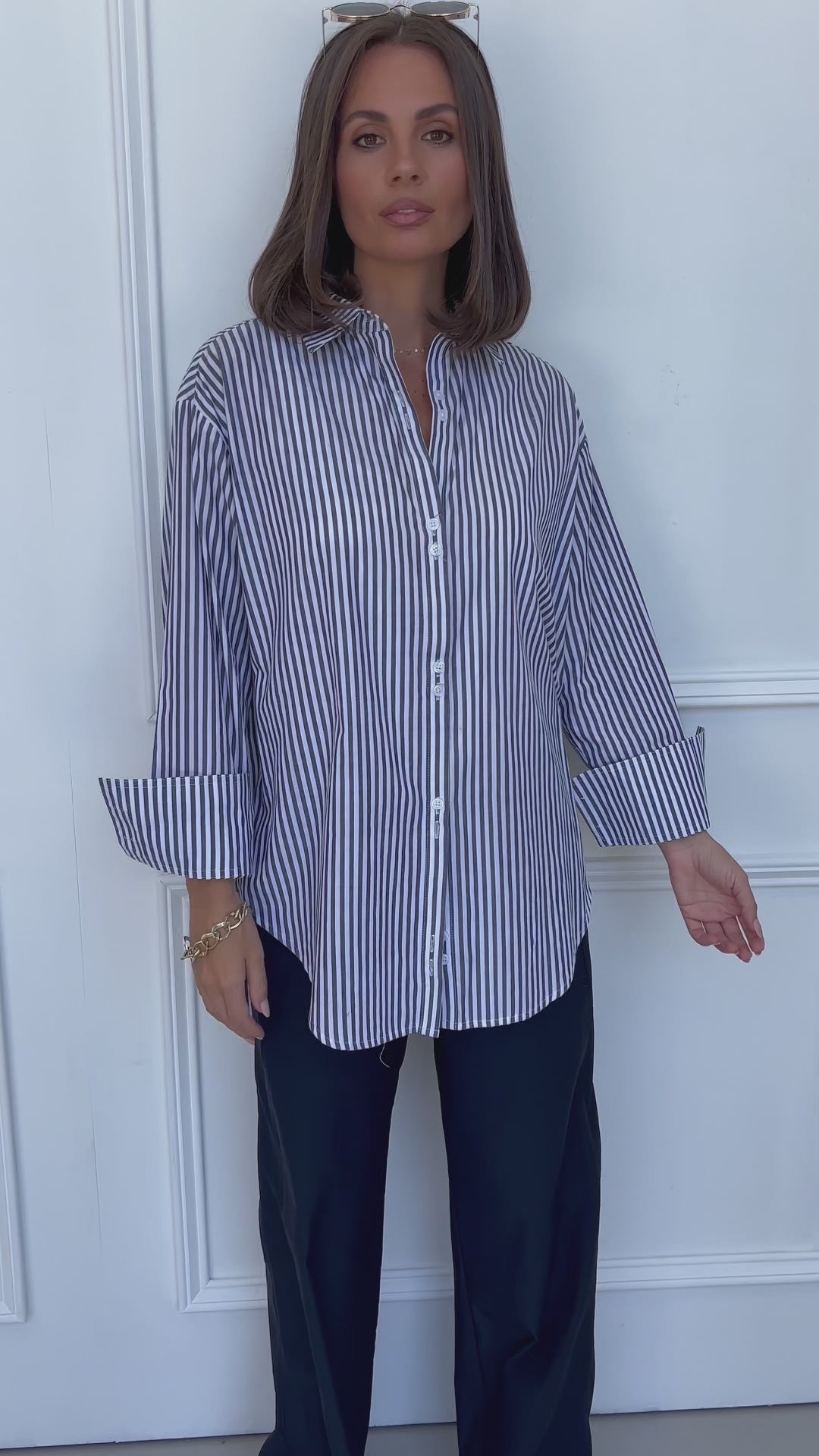 AUSTIN Shirt Navy Stripe