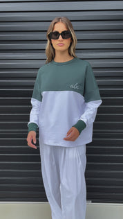 SIA Long Sleeve Top White/Green