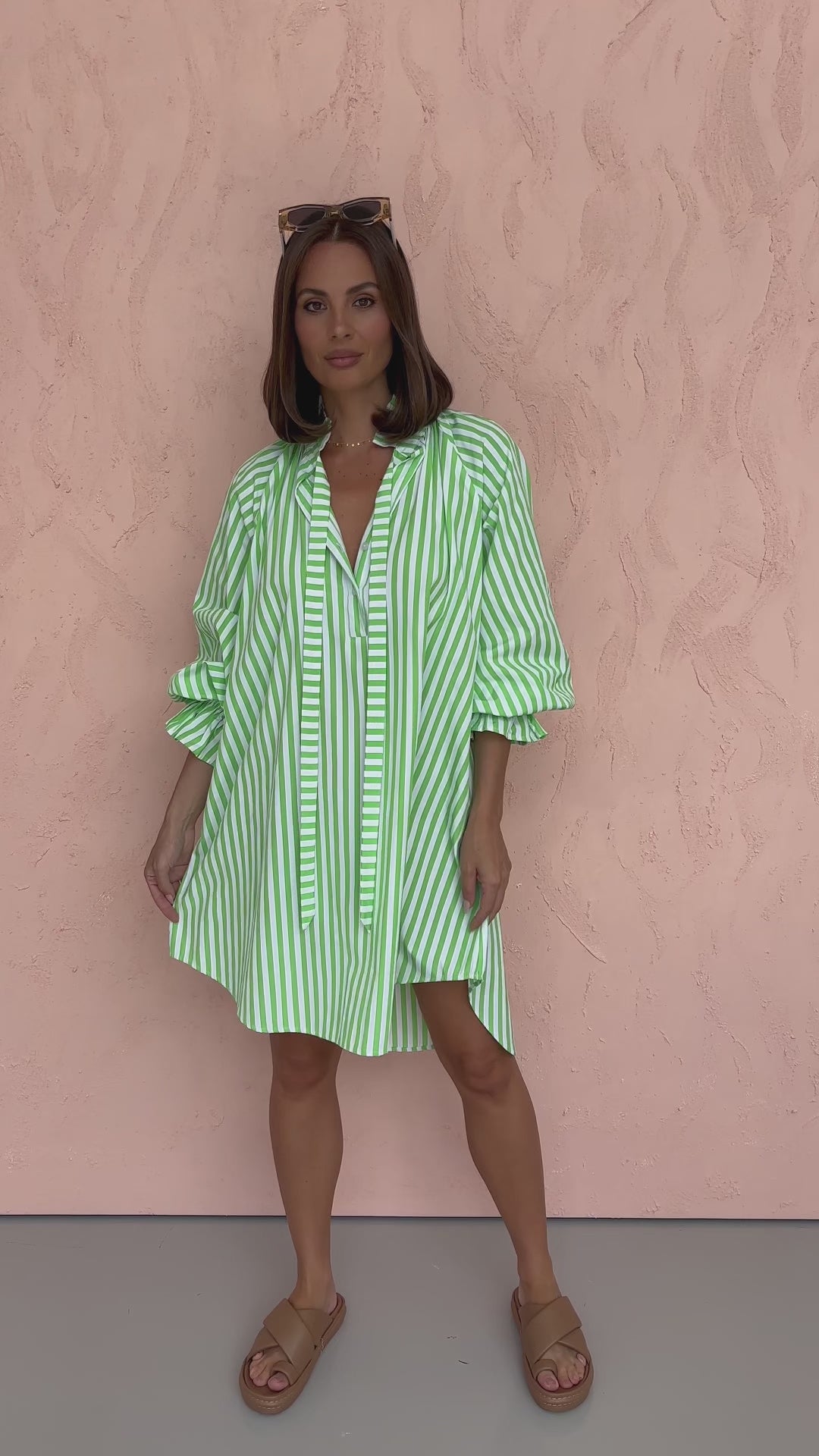 LYCIUM Dress Lime Stripe