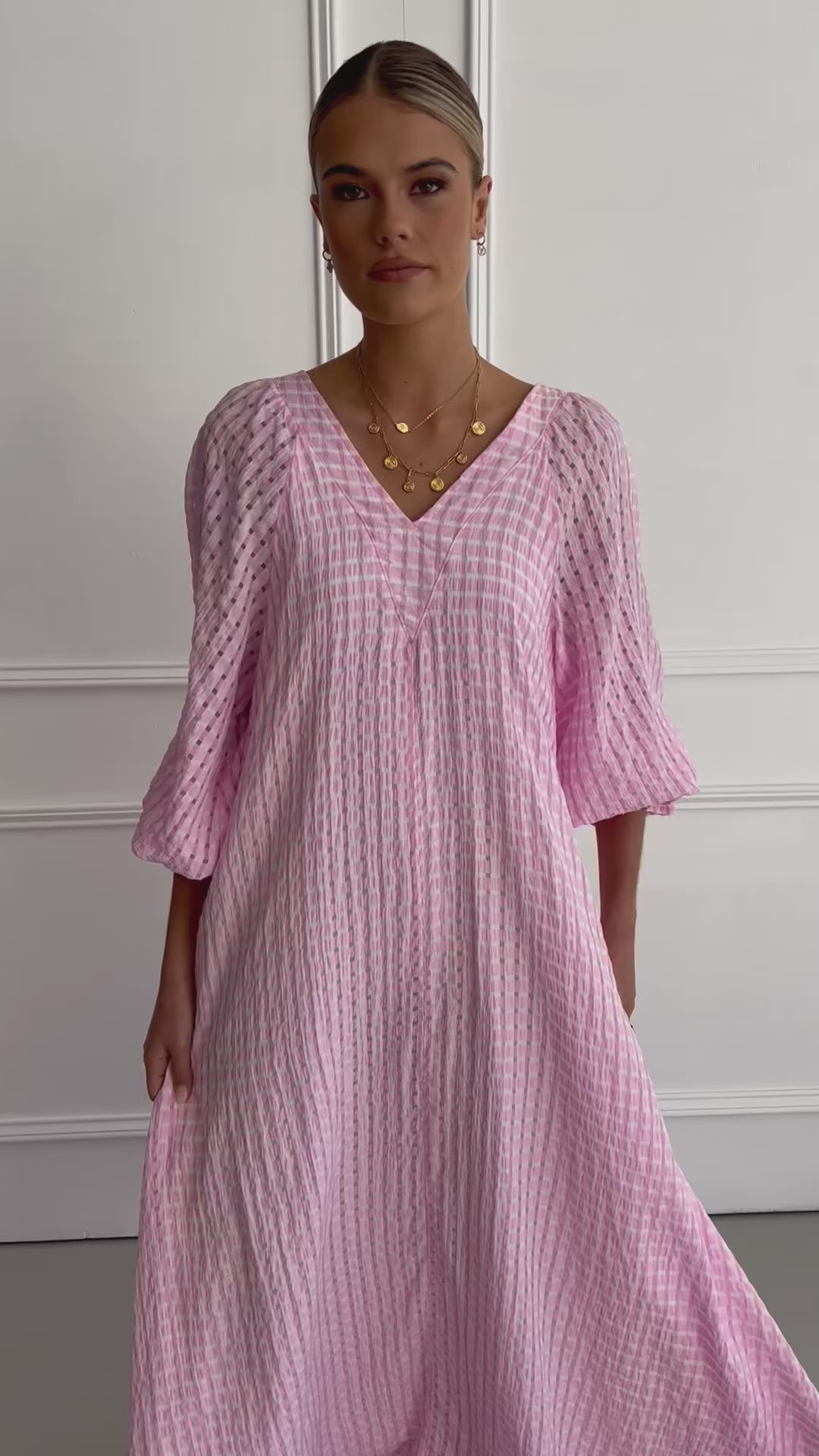 MADERO Dress Pink Chequer