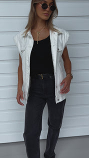 KOZET Vest White Denim