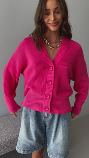 QUINCY Cardigan Hot Pink