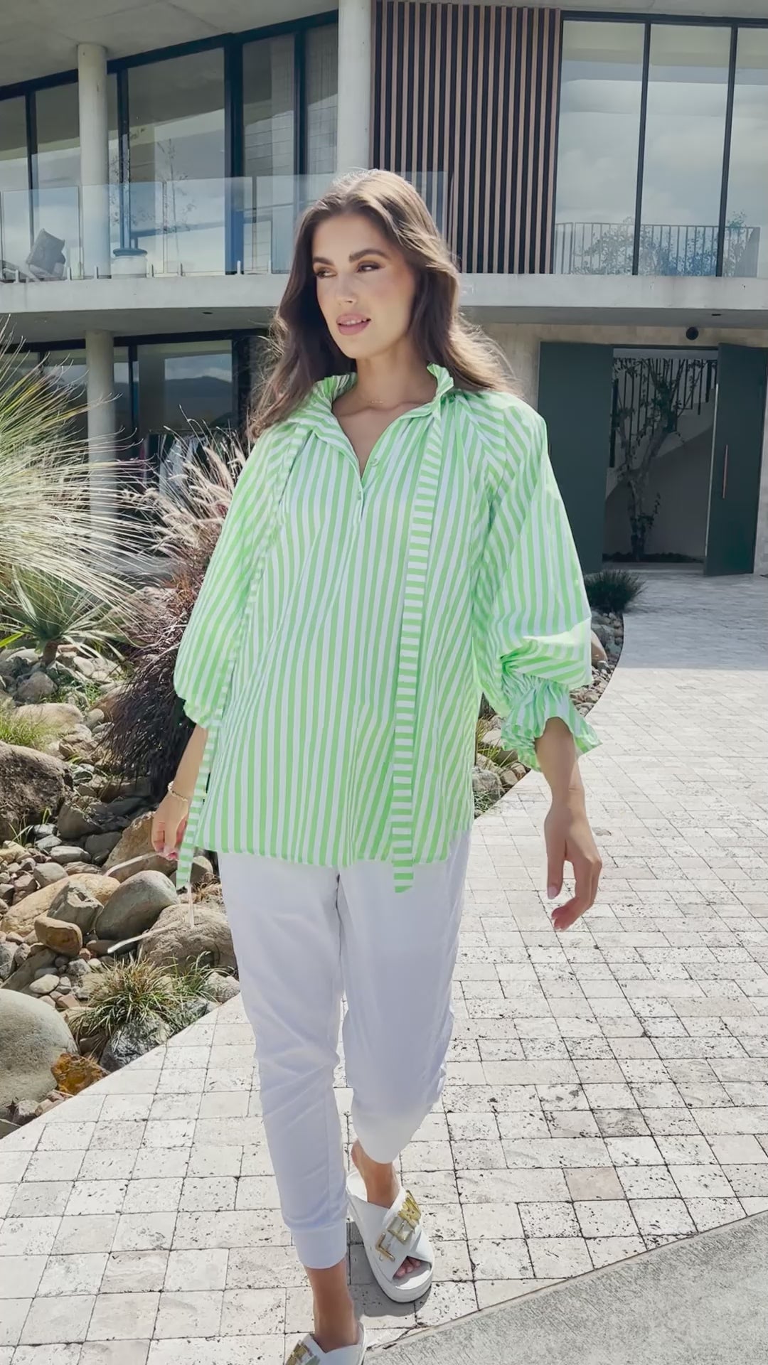 DANILL Blouse Lime Stripe