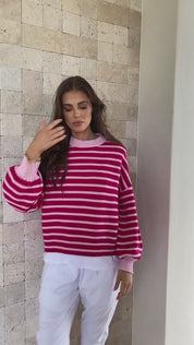 OLIVER Knit Jumper Pink Stripe