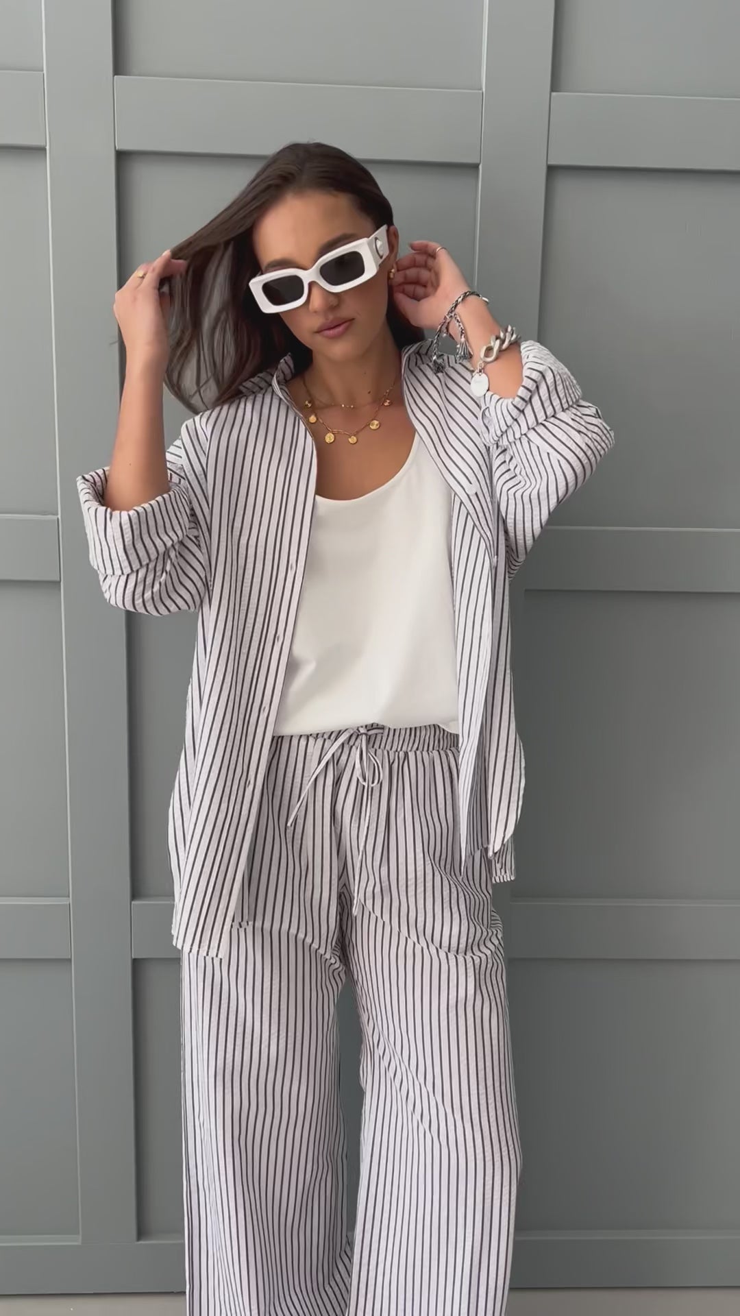 SPLINTA Pants White Stripe