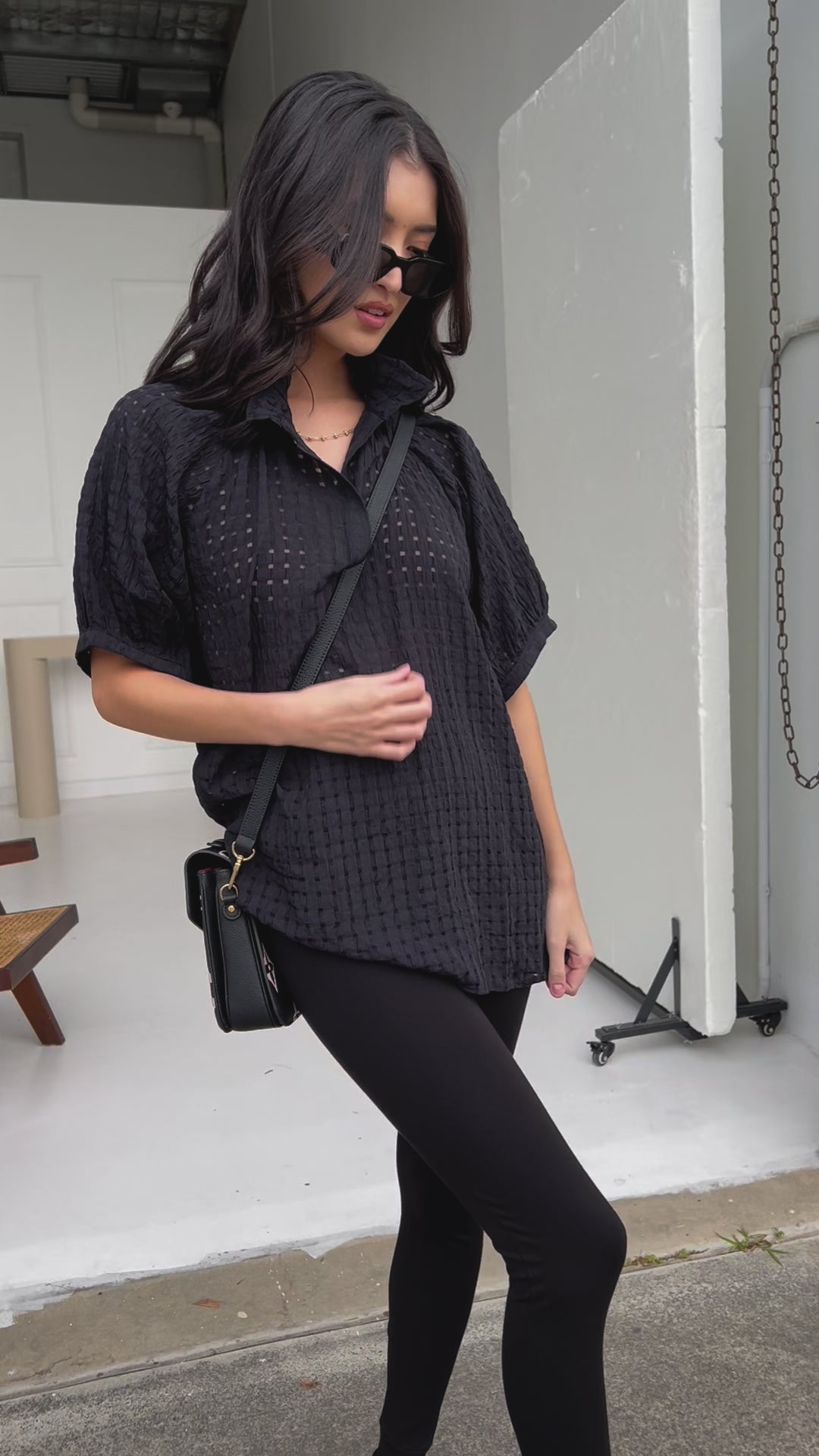 PRESTO Blouse Chequer Black