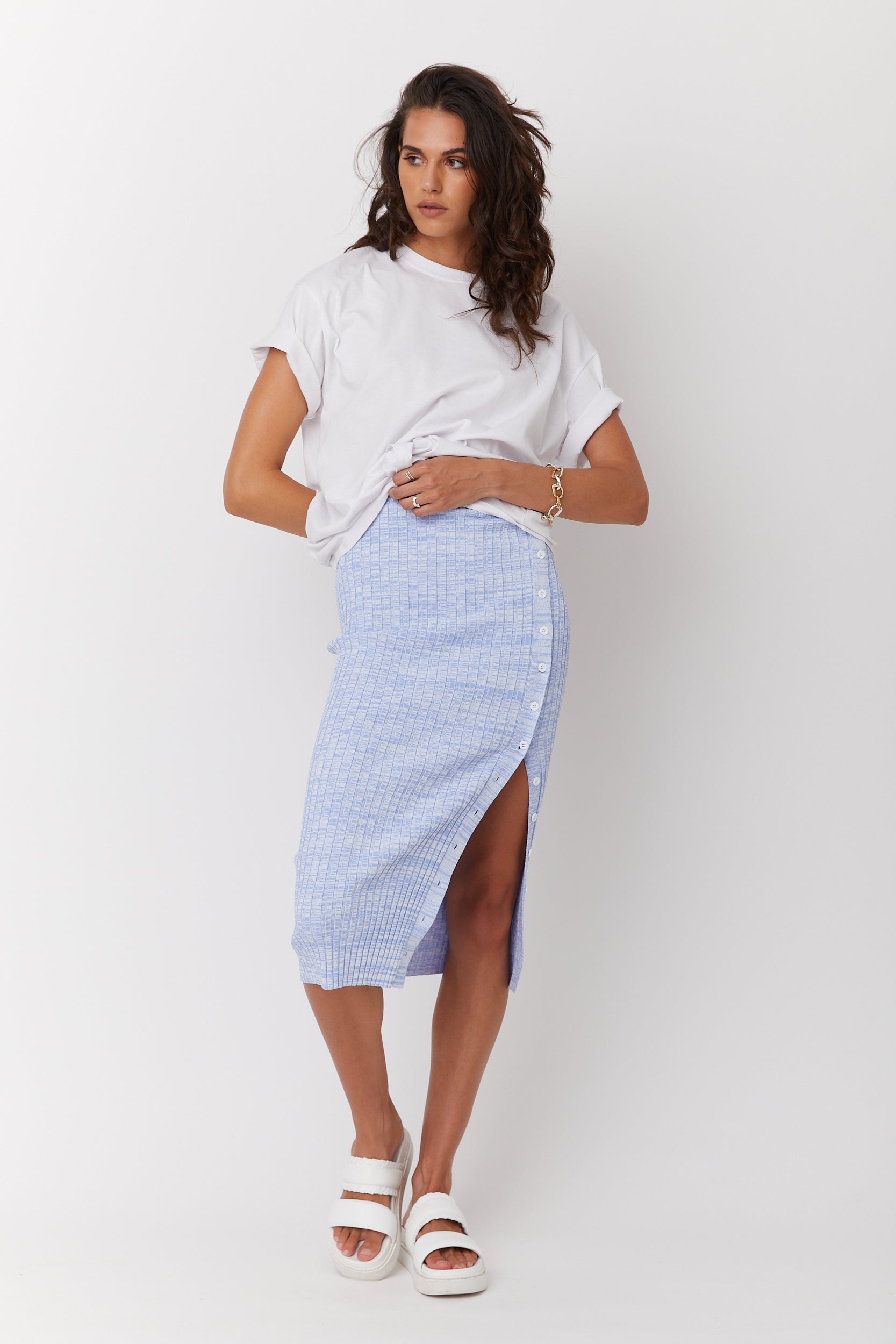 WILLOW Knit Skirt Light Blue