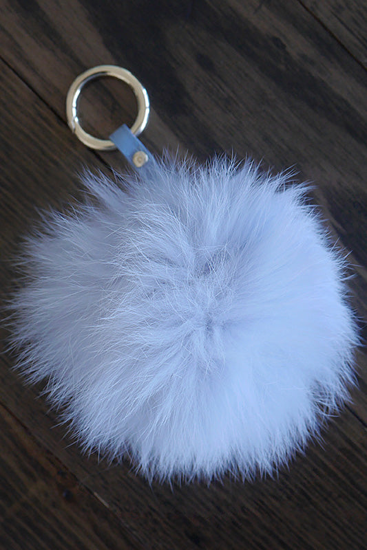 Light Blue Fur Key Ring - A L E X A N D R A