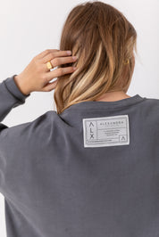 ROZEN Long Sleeve Top Dark Grey