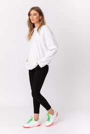 ROZEN Long Sleeve Top White