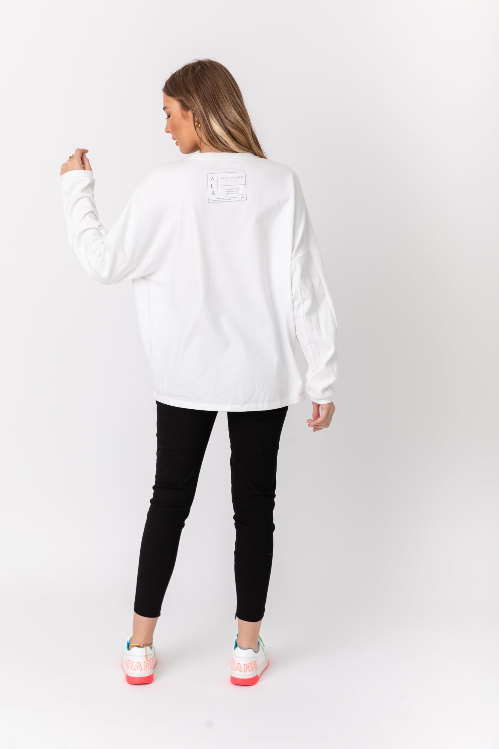 ROZEN Long Sleeve Top White