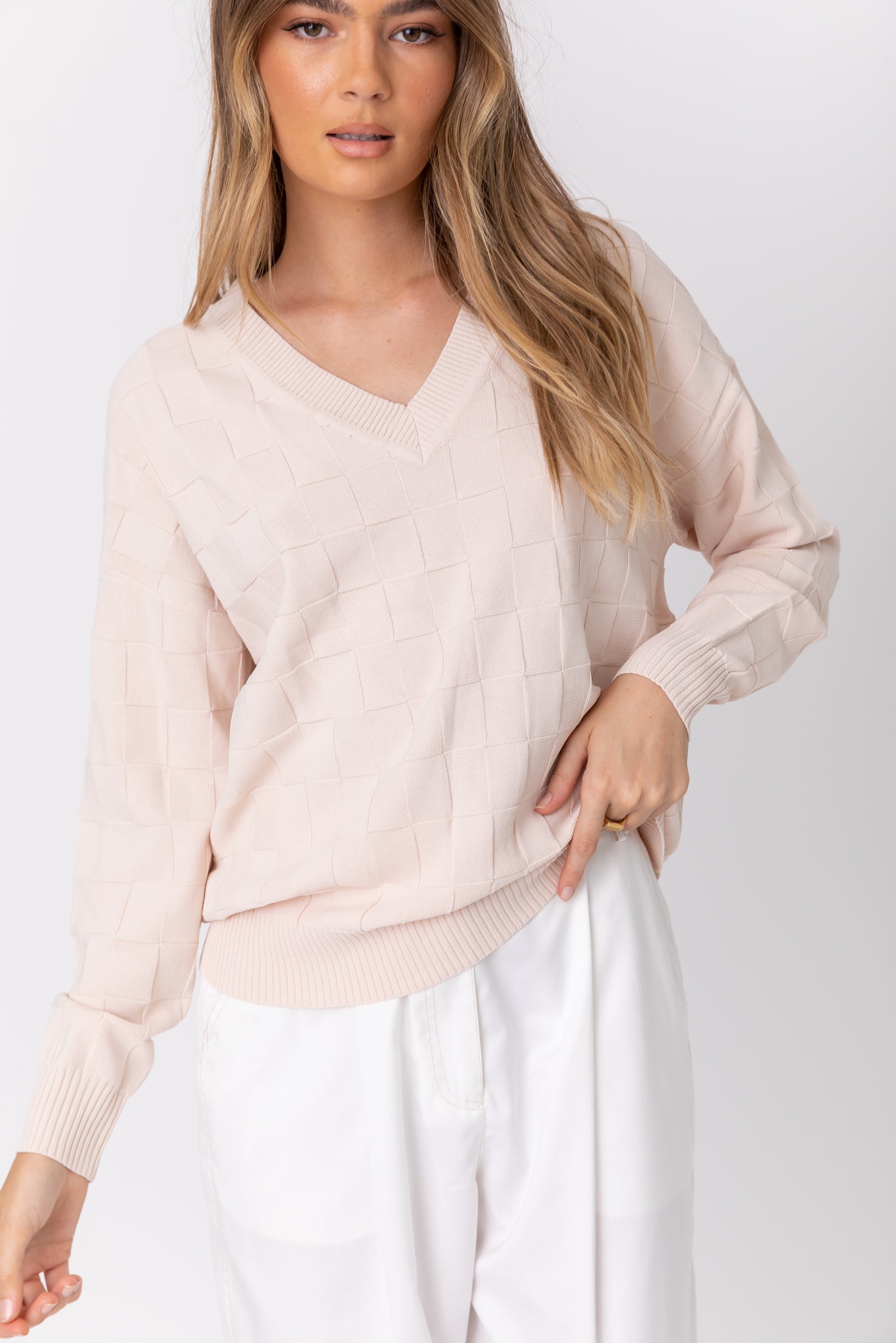 WESTLEY Knit Jumper Beige