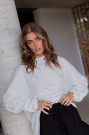 ROZEN Long Sleeve Top White