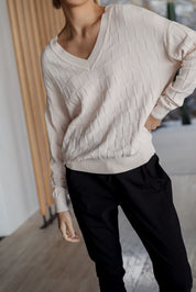 WESTLEY Knit Jumper Beige