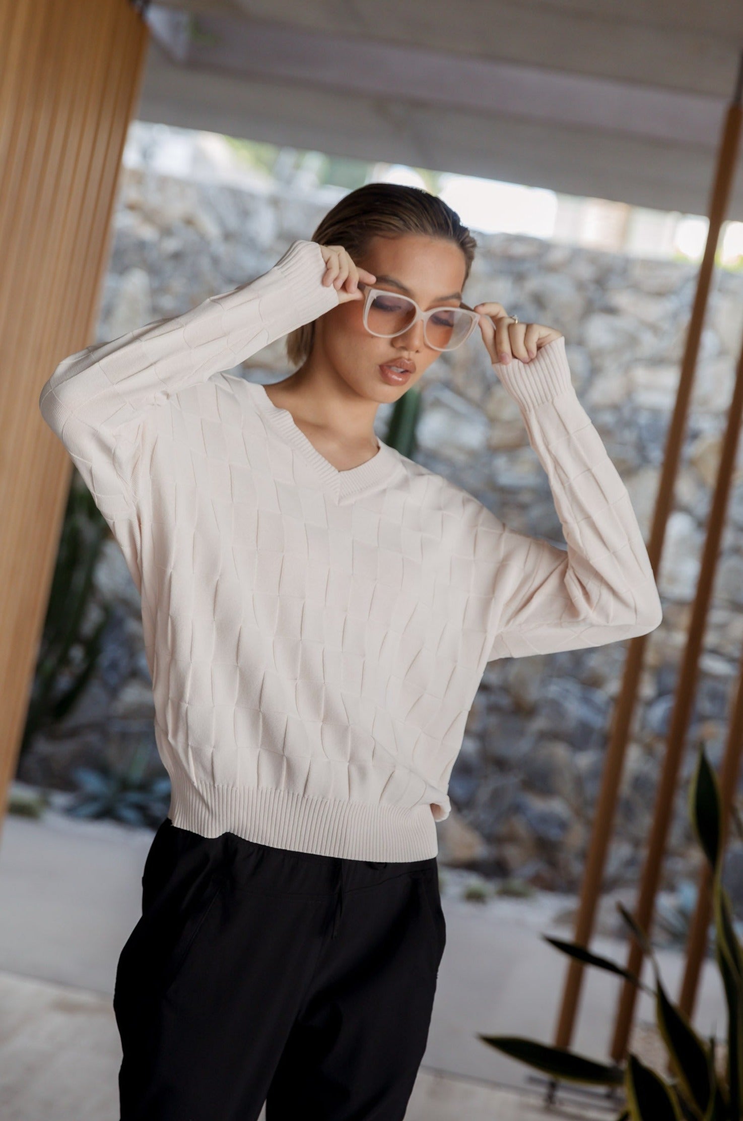 WESTLEY Knit Jumper Beige