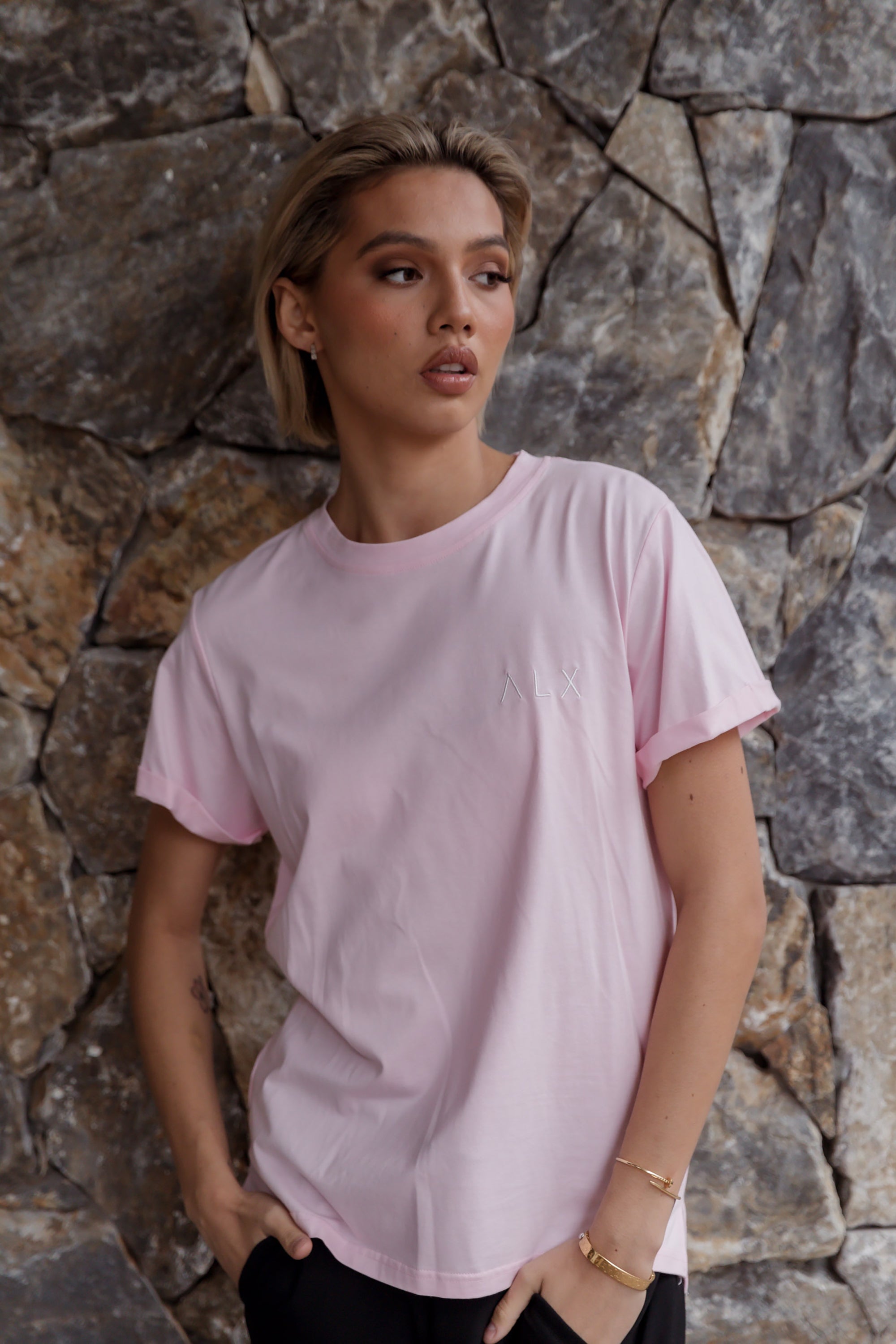 Λ L X Crew T-Shirt Pink