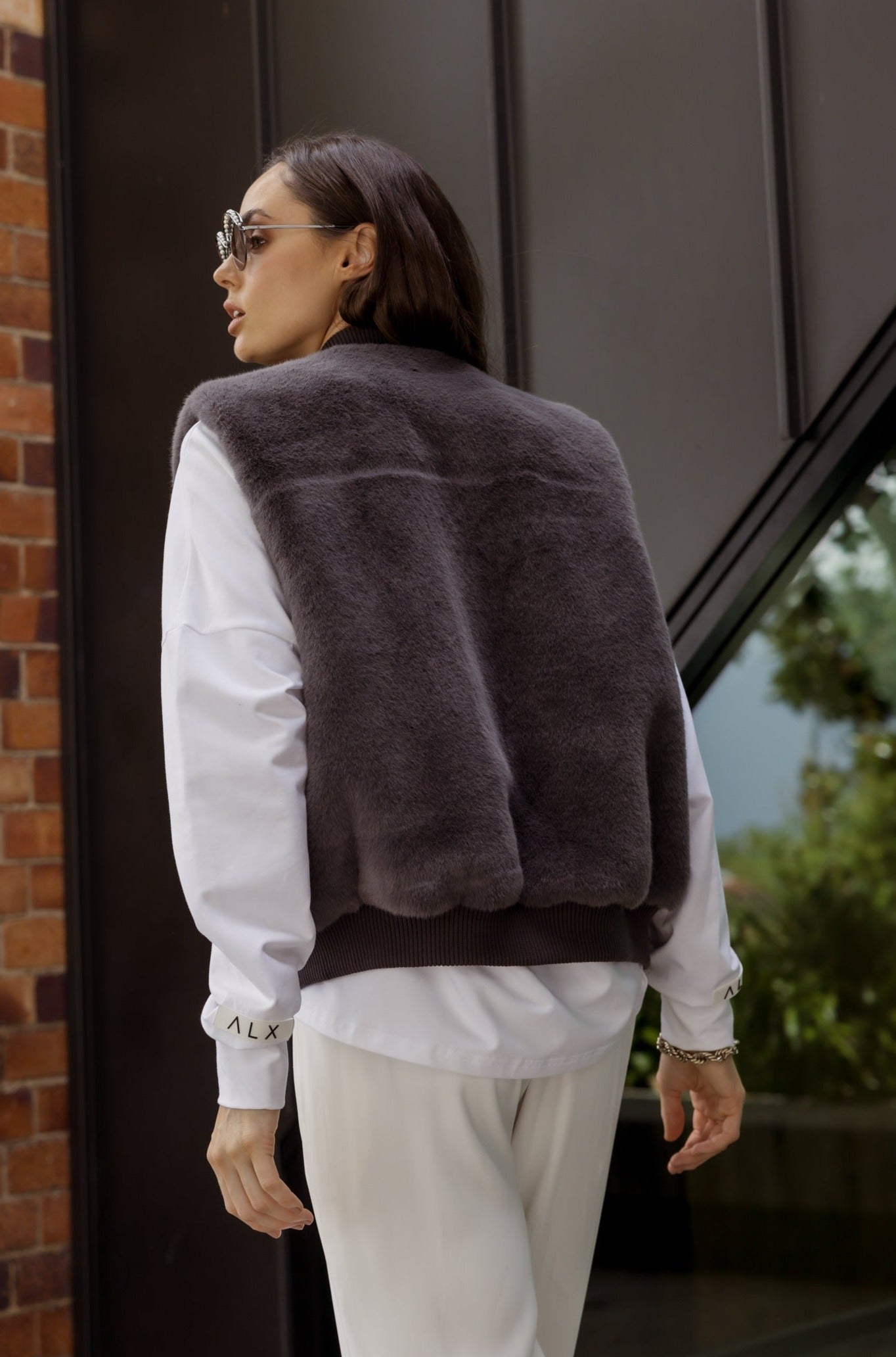 MAGDALENA Faux Vest Dark Grey