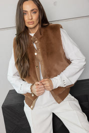MAGDALENA Faux Vest Chestnut