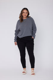 ROZEN Long Sleeve Top Dark Grey
