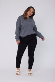 ROZEN Long Sleeve Top Dark Grey