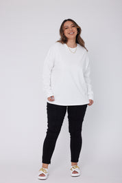 ROZEN Long Sleeve Top White