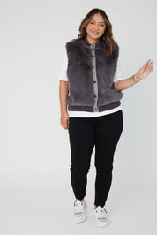 MAGDALENA Faux Vest Dark Grey