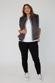 MAGDALENA Faux Vest Dark Grey