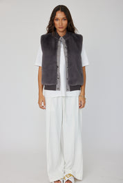 MAGDALENA Faux Vest Dark Grey