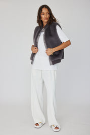 MAGDALENA Faux Vest Dark Grey