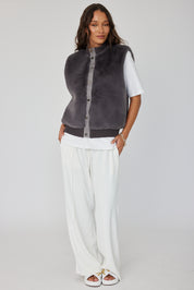 MAGDALENA Faux Vest Dark Grey