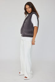 MAGDALENA Faux Vest Dark Grey