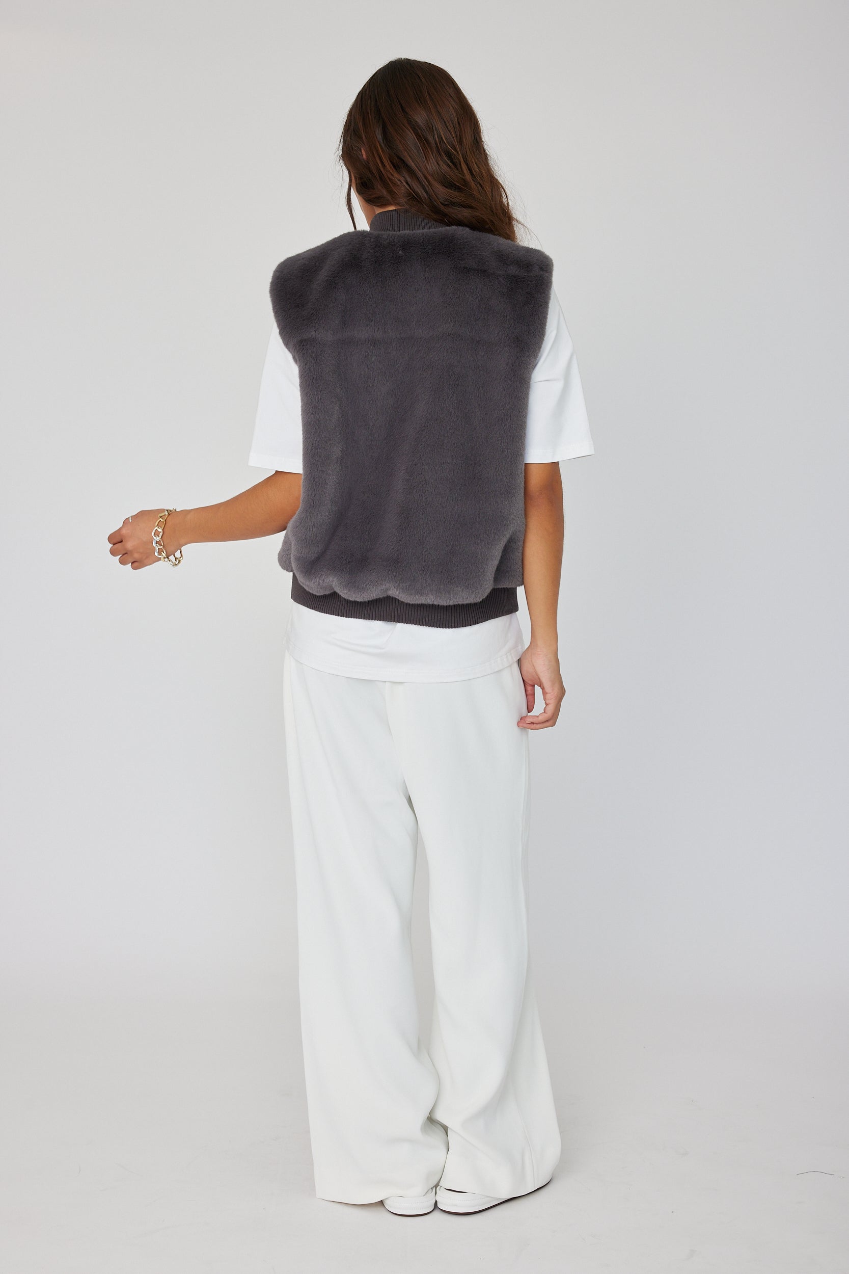 MAGDALENA Faux Vest Dark Grey