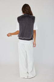 MAGDALENA Faux Vest Dark Grey