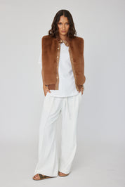 MAGDALENA Faux Vest Chestnut