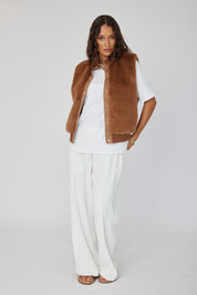 MAGDALENA Faux Vest Chestnut