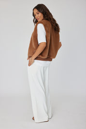 MAGDALENA Faux Vest Chestnut