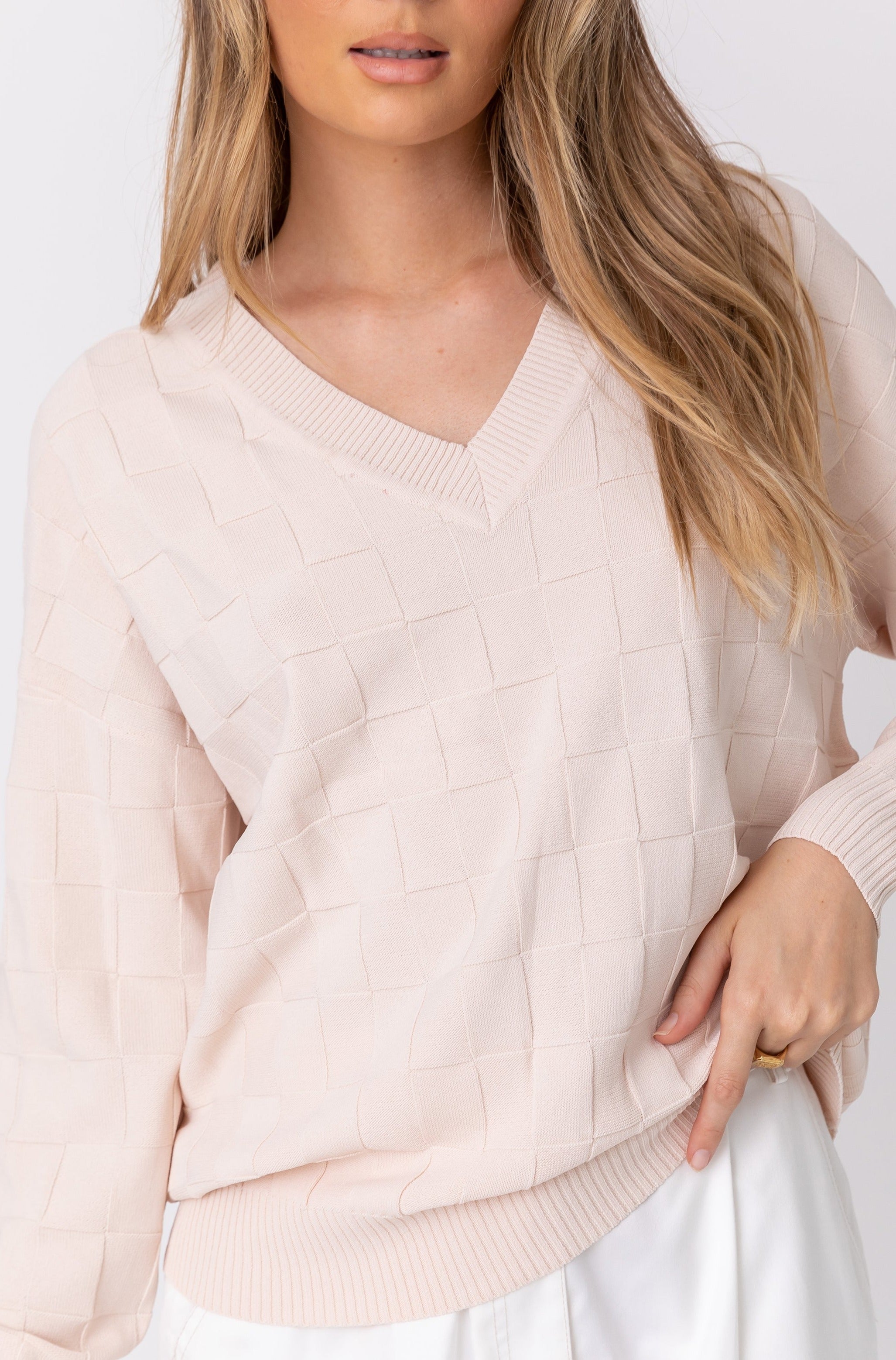 WESTLEY Knit Jumper Beige